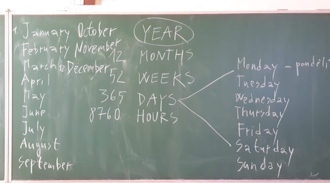 Vocabulary – Year, month, week